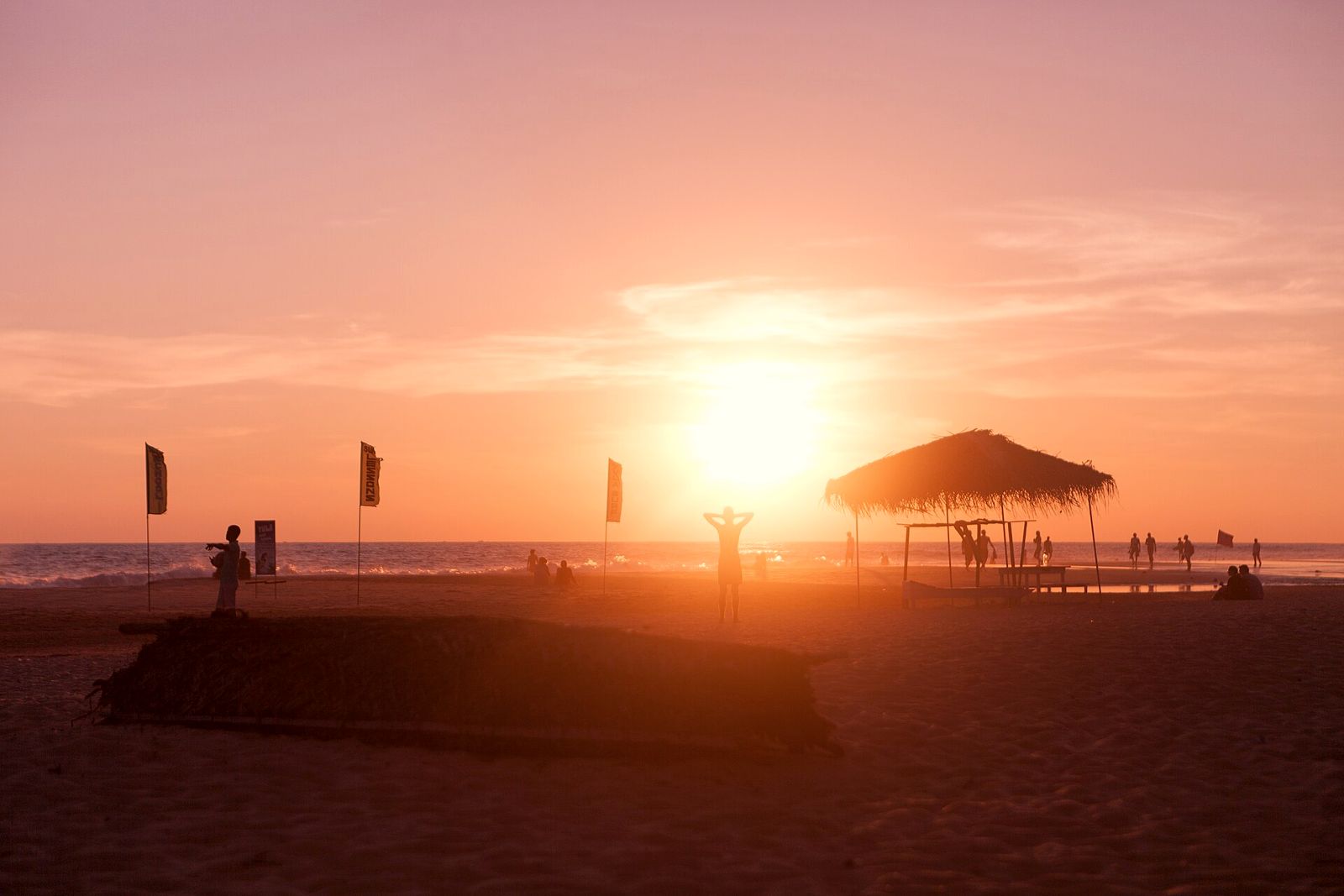 Sunset over a beach on Sri Lanka's south coast